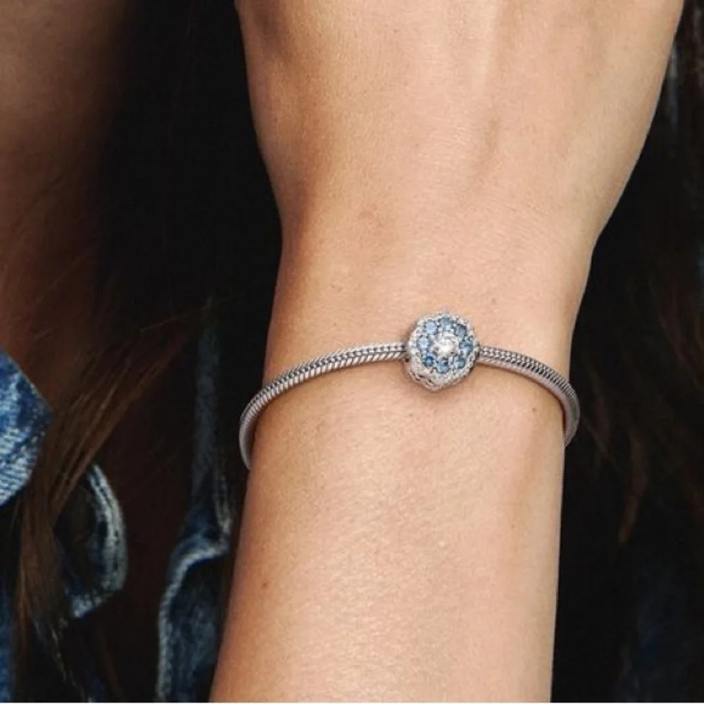 Blue Sparkle Flower Charm